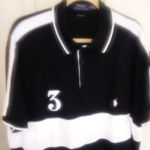 Never Worn: Polo RALPH LAUREN Classic Fit Men’s Shirt, Black with White strip